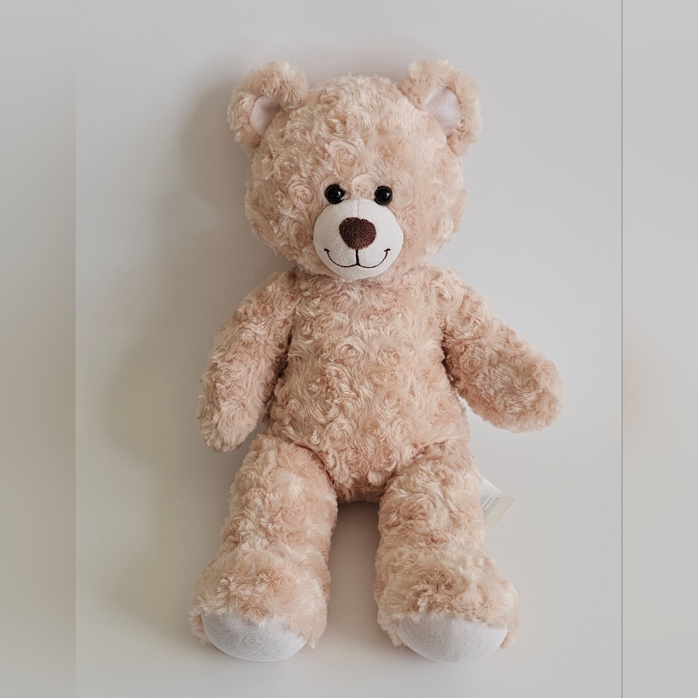 Build A Bear Workshop Classic Tan Teddy Bear Plush 16" BAB Heart Paw Stuffed